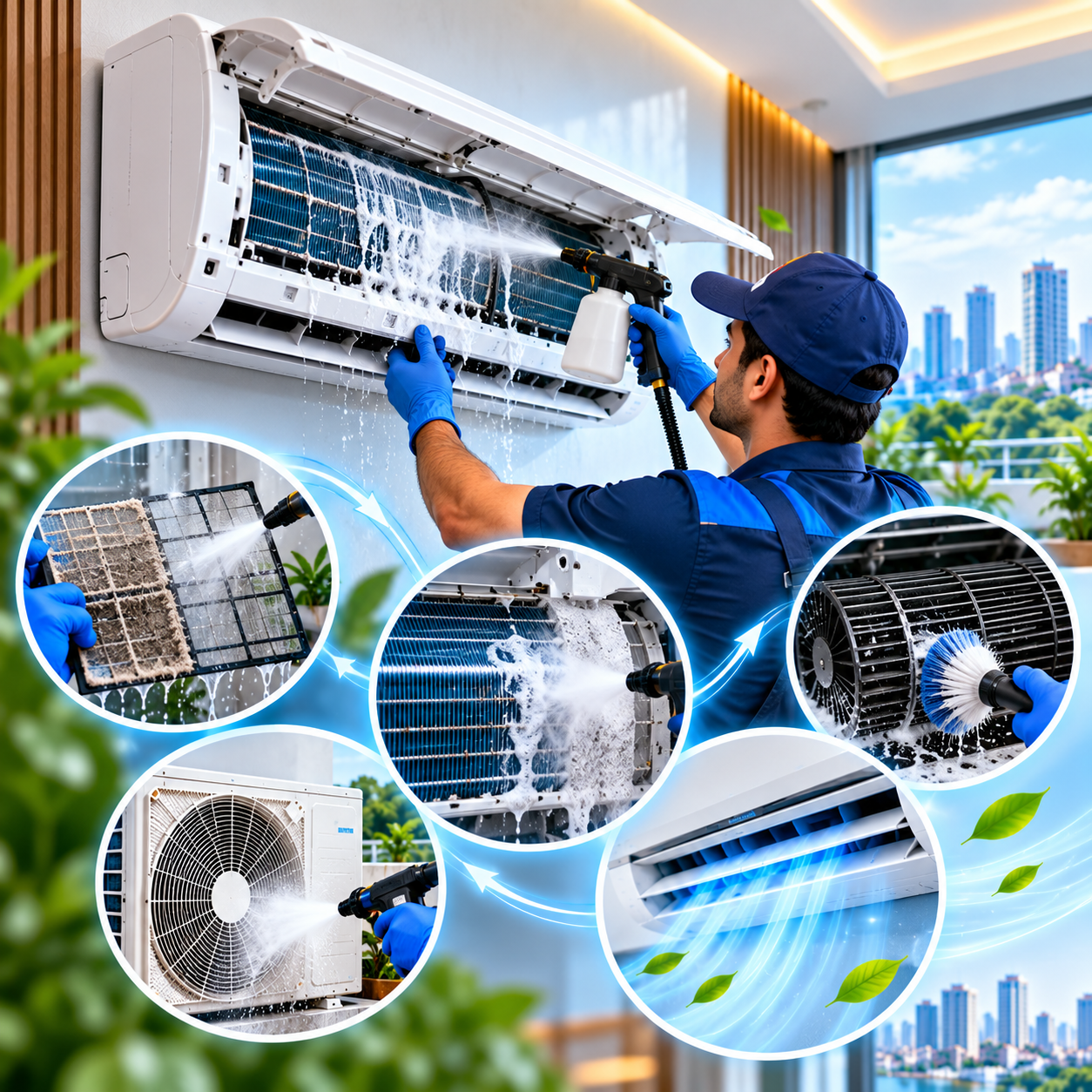 AC deep cleaning service activity